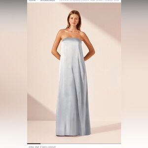 Shona Joy La Lune Strapless Column Maxi Dress - Powder Blue